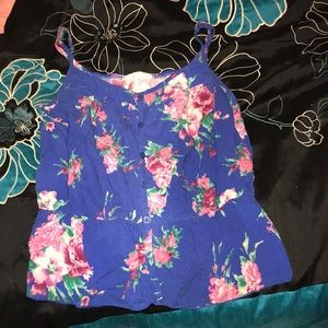 spaghetti strap floral shirt